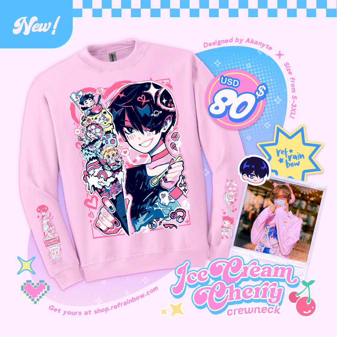 Boyfriends ☆ CHERRY + ICE CREAM Crewneck